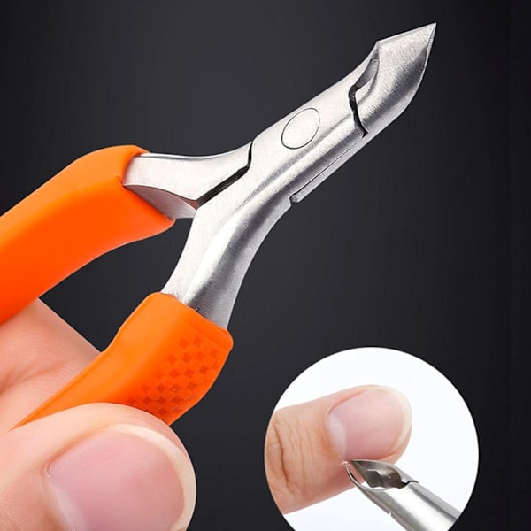 Nagelbandsskärare för torr hud Manikyrverktyg Nagelvård Verktyg/Rostfritt Stål Nagelbandstrimmer Nagelbandsklippare Nagelbandstång/för Salong Hem/, Orange Orange