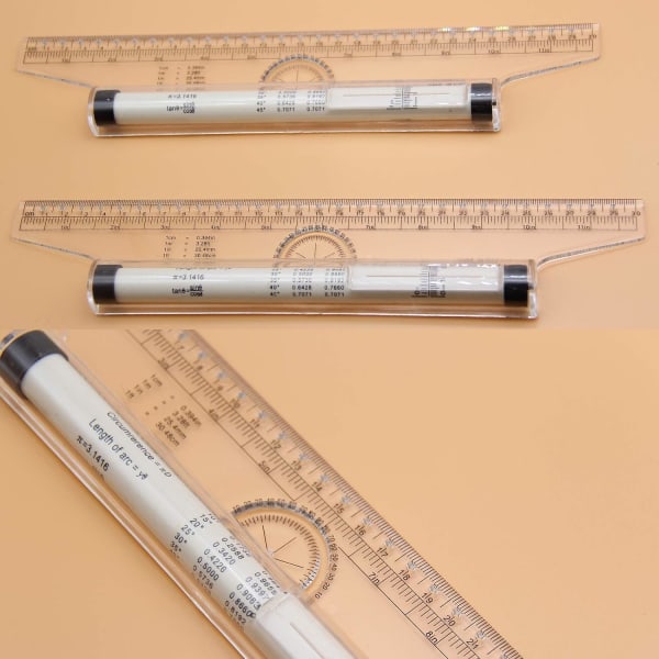 Rullande måttstock i plast, 2-pack, multifunktionell rullande måttstock för ritning, 12 tum