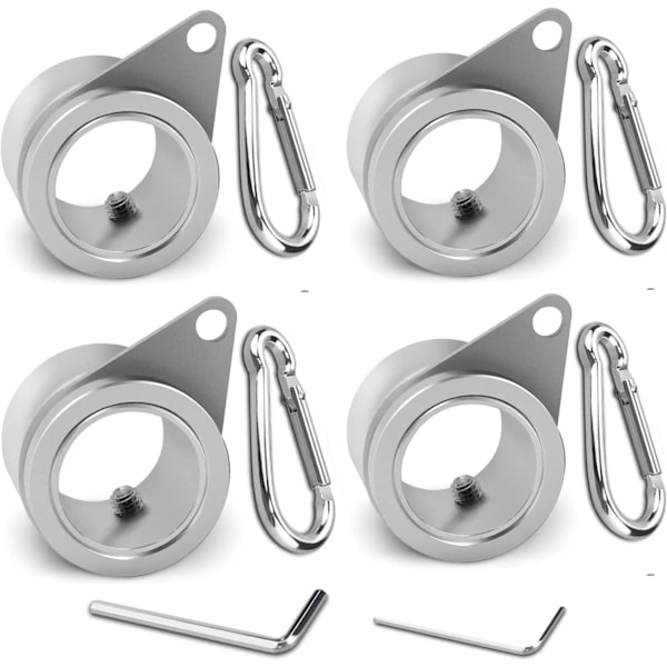 Aluminiumlegering 360° vridbar flaggstång anti-trassel flaggfäste ring - 4 stycken
