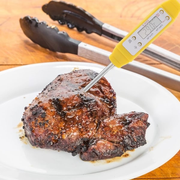 Kötttermometer, digital termometer för snabb avläsning, kökssondtermometer för bakning, fritering, grillning (svart) black
