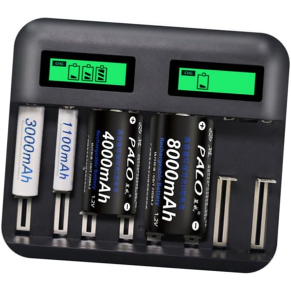 8 universal batteriladdare USB uppladdningsbara batterier uppladdningsbara lcd batteriladdare multiladdare