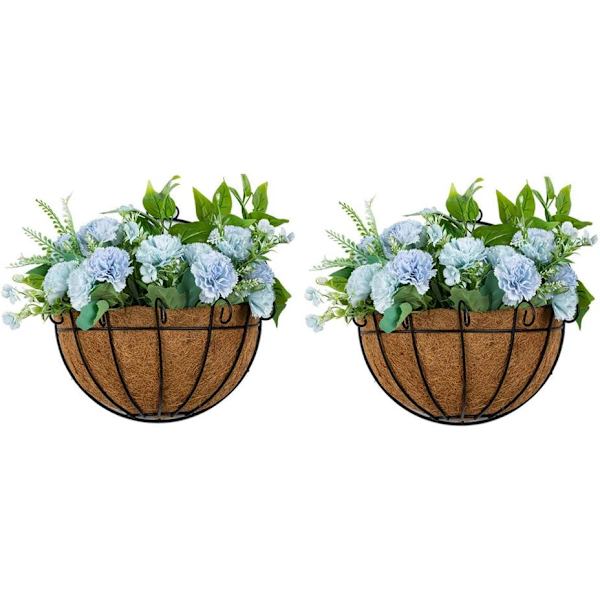 2 st väggkrukor utomhus hängande väggkrukor tråd konstgjorda hängande korgar för växter utomhus hängande krukor (L) 35cm