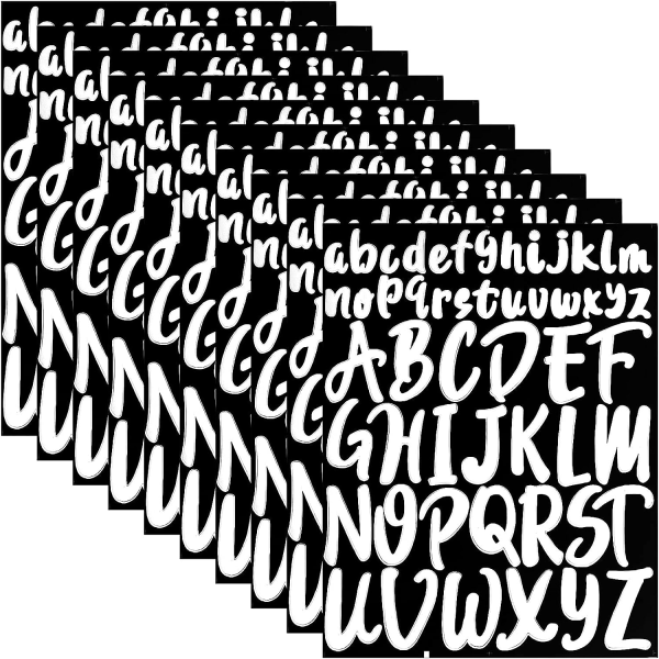 520 självhäftande bokstäver, 10 ark 2,5 cm 5 cm stora bokstäver klistermärken Praktiska bokstäver (vita) White