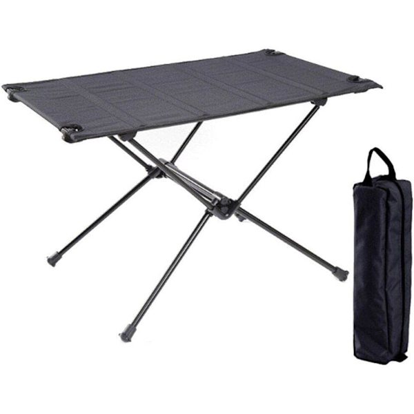 Hopfällbart bord för utomhusbruk, bärbart hårt campingbord med bärväska för utomhusbruk, vandring, fiske (svart) black