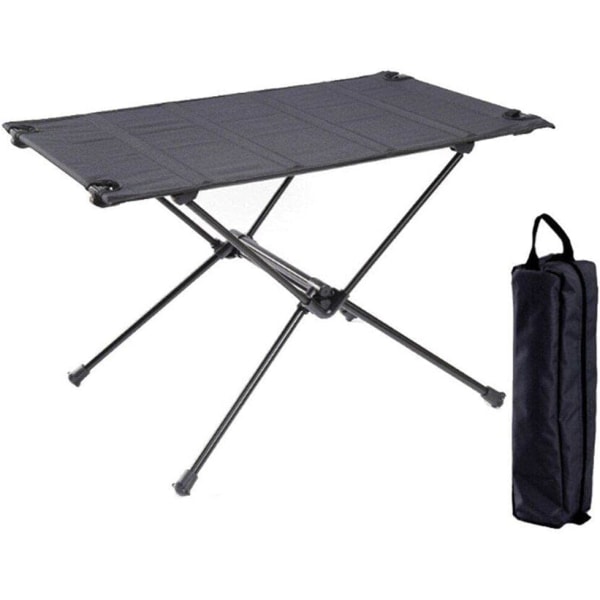 Utomhusfällbart bord, bärbart hårt campingbord med bärväska för utomhusbruk, vandring, fiske (svart) black