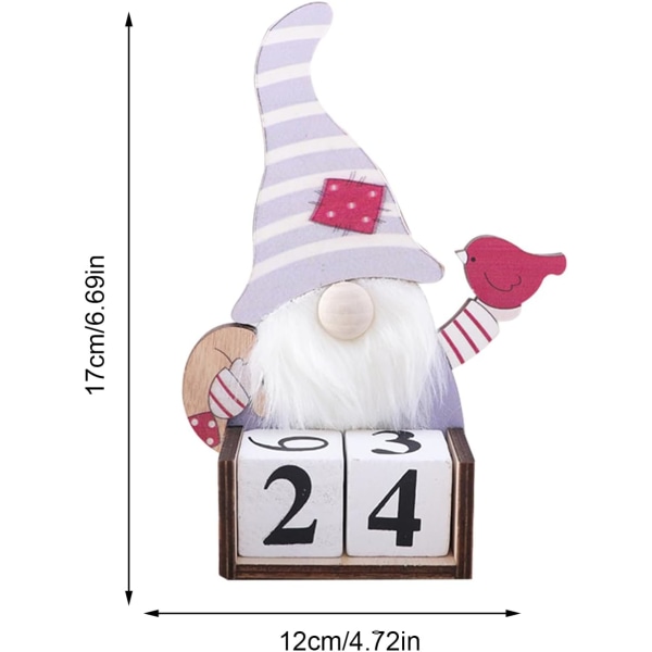 Gnome adventskalender, trätomte nummer datum jul mittpunkt, adventsnedräkningskalender för bord, hem, juldekoration