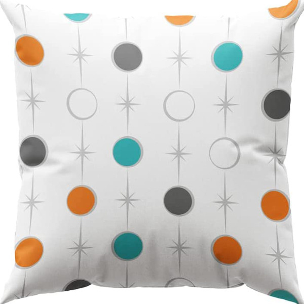 4 st kuddfodral modern inredning atomstjärnor kuddfodral retro prydnadskuddfodral teal orange för soffa säng 18x18 tum