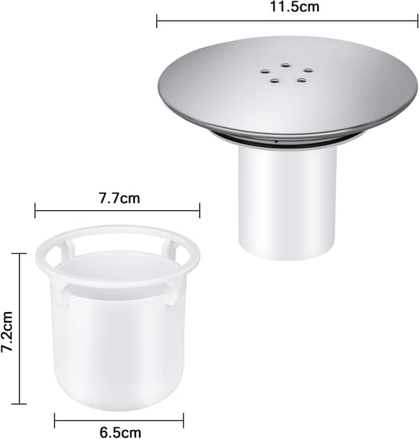 Duschbrunnslock, 115 mm duschbrunnslock - Duschbrunnslock Snabb flöde duschplugg (2-pack)
