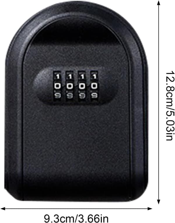 Säkerhetsnyckelbox, säkerhetskombinationsnyckel, 4-siffrig nyckelbox, robust husnyckellåda, robust säkerhetskombinationsnyckelgömma, svart black