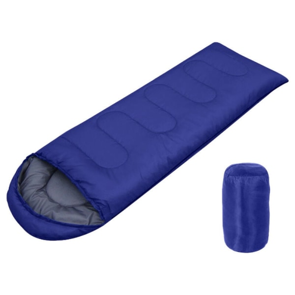 Bifogad dubbel ultralätt sovsäck för barn och vuxna, extrem kyla, lämplig för campingvandring vandring utomhus, marinblå (0,7 kg)