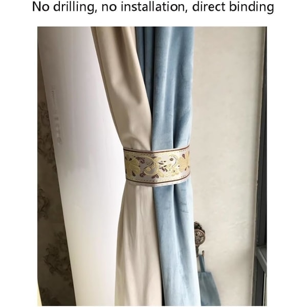 Klämma för gardinband Lättskött Gardinfixare Vintage enkel gardinknytgardin inomhus och utomhus (Färg: Guld B)