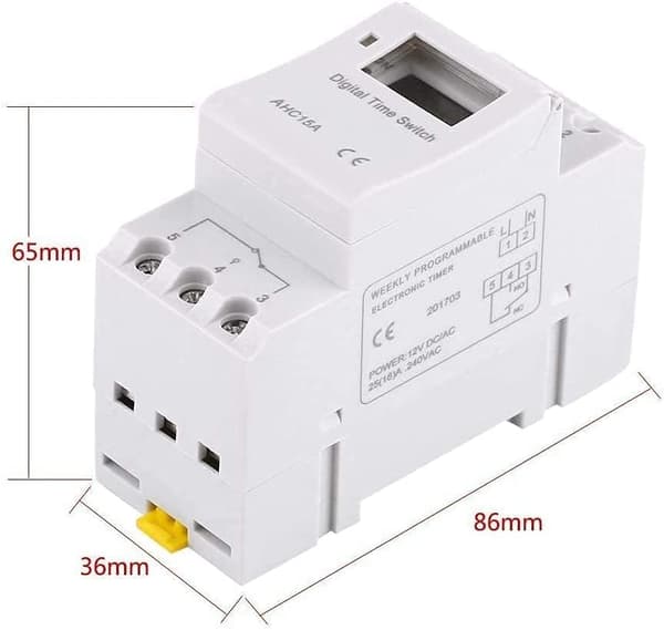 Digital programmerbar timerbrytare för DIN-skena, veckovis 7-dagars LCD-display programmerbart elektroniskt relä, 220V