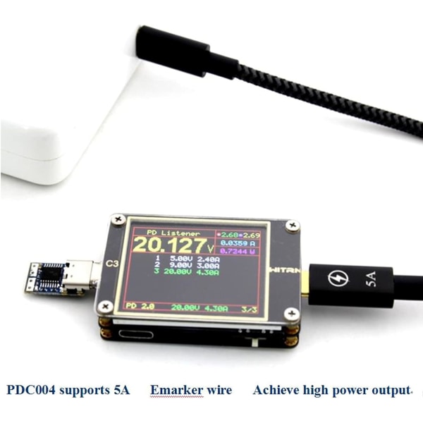 Triggermodul 5 st USB-C PDC004 PD 12V DC Fast spänning Power Triggermodul 5A Typ-C Honingång