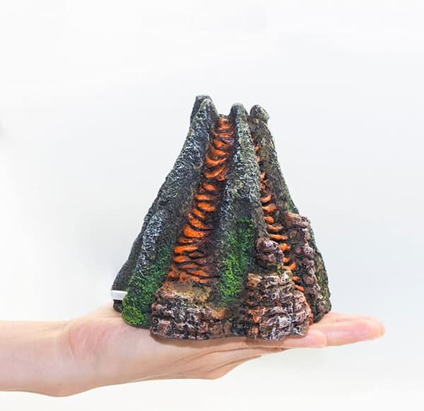 Vulkan bubblare akvarium vulkan prydnad luftsten bubblare fisk tank dekor akvarium luft vulkanisk