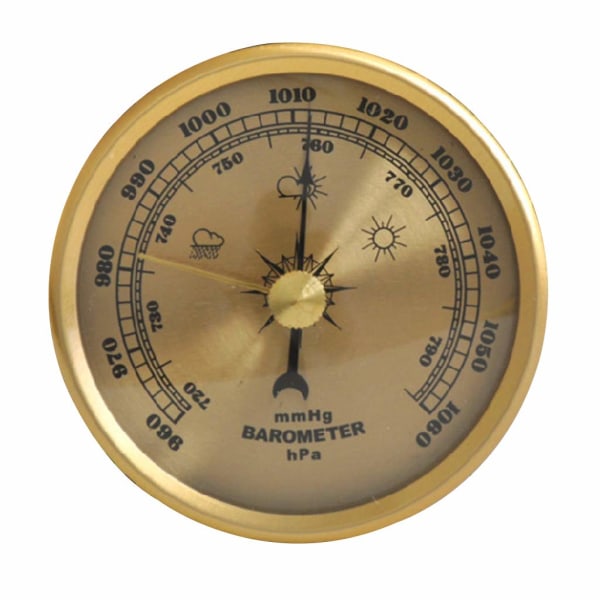 Hushållsbarometer Tryckmätare Väderstation Metall Vägghängd Atmosfärisk Multifunktions Termometer Hygrometer Inomhusbruk Mässing