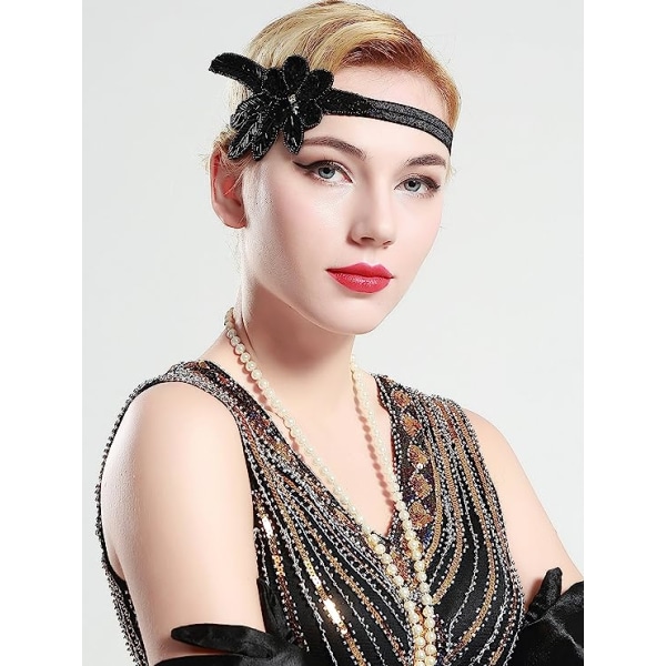 1920-tals pannband med fjäderklaff pannband 20-tals hårband Gatsby Accessoarer