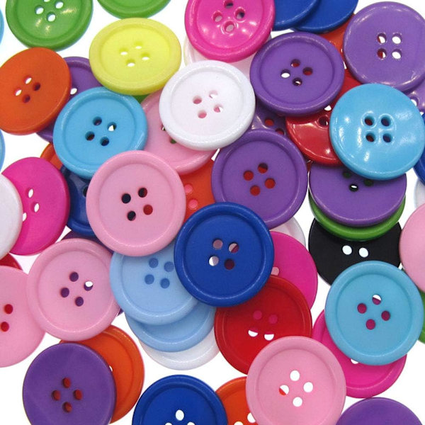 100 st/set 20 mm DIY-knapp Färgglad godisfärg Fyra ögon Barnkläder Spänne (Rosa)