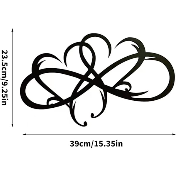 Infinity Heart Metallväggdekor, Infinity Heart Väggdekor Kärleksskylt Plack Stålkonst Väggdekor, 15×9in