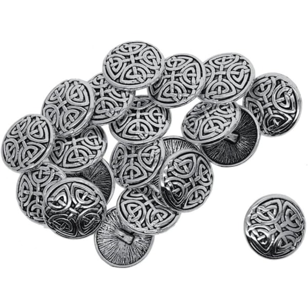 20 delar vintage metall skaftknapp Utsökt hantverk Viking knappar - 17 mm labyrint