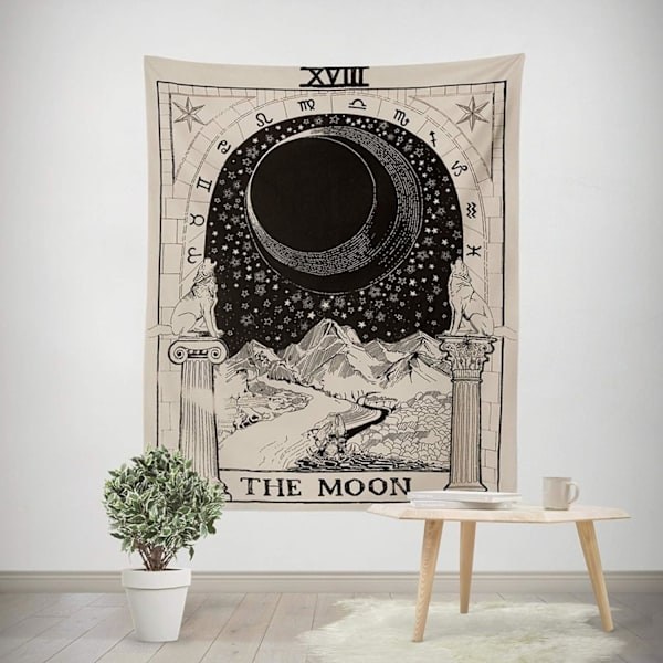 Väggbonad zodiak gobeläng astrologi gobeläng meditation gobeläng medeltida tarot dekoration väggbonad sovrum sovsal, 130x150 cm