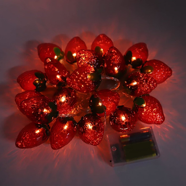 LED Fruit String Lights 9.8ft 20LEDs Fruit Fairy Lights Batteridrivna Strawberry Lamp String Lights