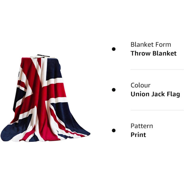 UK Flag Blankets Mjuk Fleece Soffa Säng Stol Soffa Filt Plysch Bilfilt Överkast Sängvärmare Filt color 2