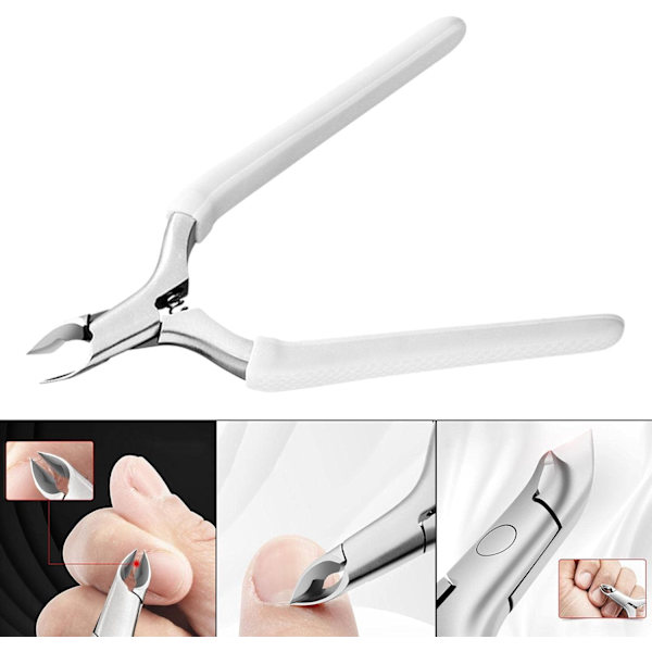 Nagelbandsavskärare för torr hud Manikyrverktyg Nagelvård Verktyg/Rostfritt Stål Nagelbandsavskärare Nagelbandsklippare Nagelbandstång/för Salong Hem/, Vit white