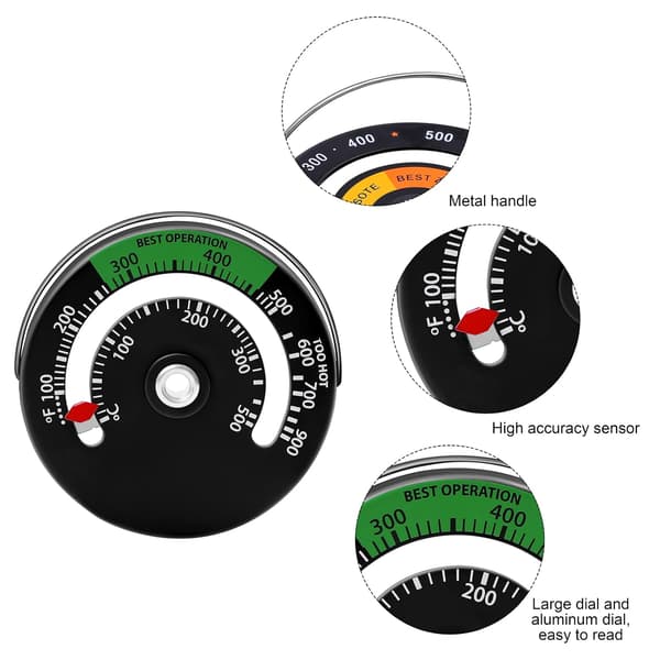Magnetisk spis termometer eld spis rör temperatur monitor termometer mätare
