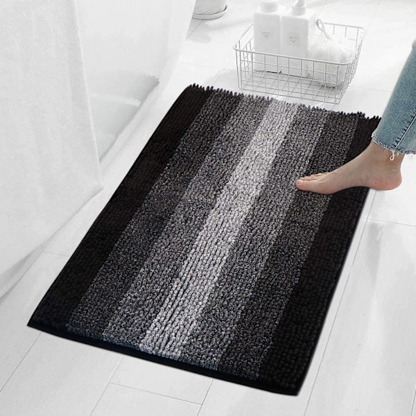Chenille badrumsmatta, vattenabsorberande golvmatta, badrumsmatta för badrumsdörröppning