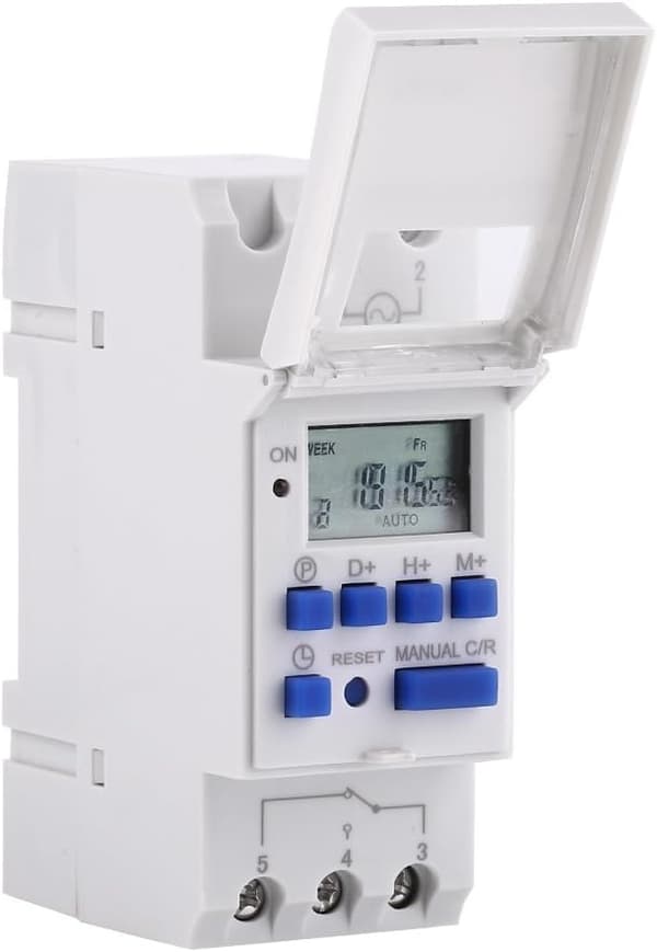 Digital programmerbar timerbrytare för DIN-skena, veckovis 7-dagars LCD-display programmerbart elektroniskt relä, 220V