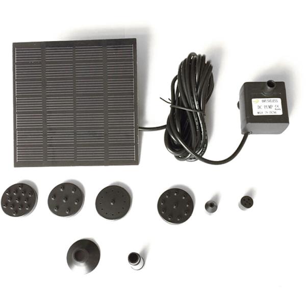 Solcellsfontän, solcellsfontän, solcellsvattenpump, solpanelvattenpumpsats, nedsänkbar vattenpump för utomhusbruk, dammpump för fågelbad