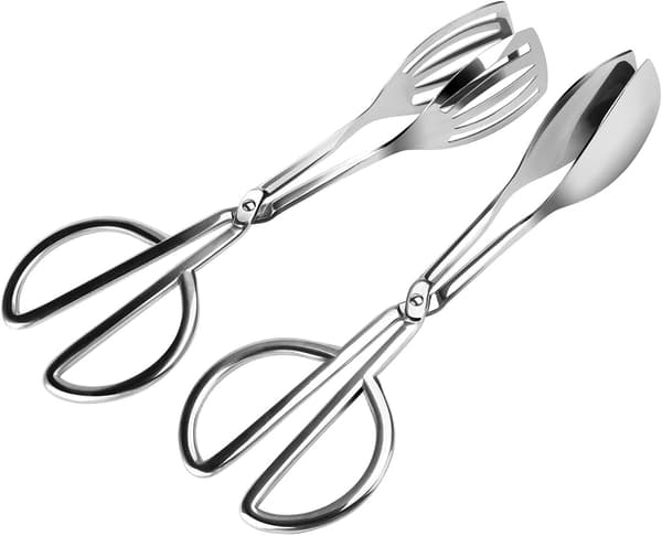 Serveringsmatstänger, 2-pack matstänger i rostfritt stål, lämpliga för servering av sallad, bakverk, buffé, sötsaker