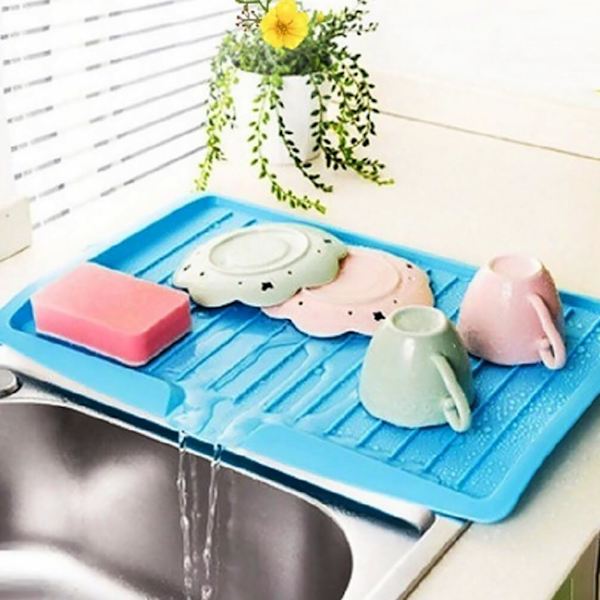 Plastdiskavrinningsplatta, stor avrinningsplatta med sidolutningsguide, avrinningsplatta torkplatta, skål och kopp avrinningsplatta