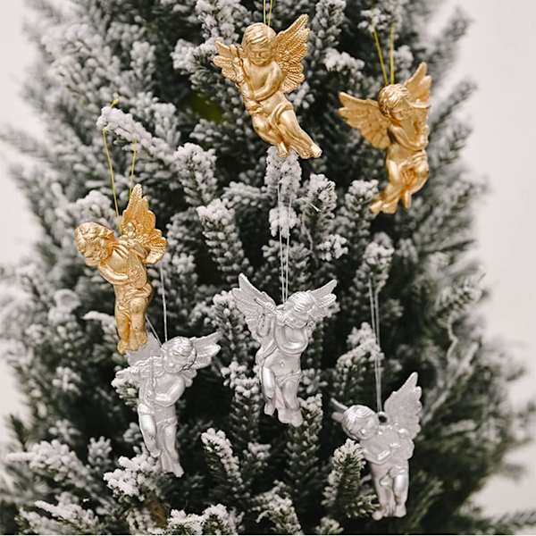 12 st ängelhänge, julgransängelhänge, hängande dekoration, änglafigur för julgransdekoration