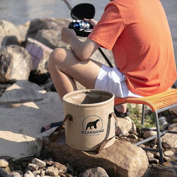 Hopfällbar hink Utomhusvikbar PVC-vattenhinkbassäng Vattenbehållare för campingvandring Biltvätt（25L） 25L