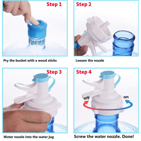 2 st vattendispenserventil för 55 mm dricksflaska, återanvändbar vattenkanna  cap plasttappkran c0b6 | Fyndiq