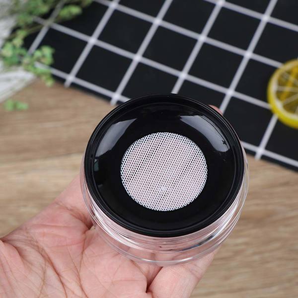 DIY Kosmetisk Puderlåda Svamp Puder Puff Nät Sil Puderlåda (Svart) Black