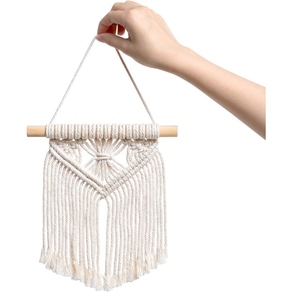 Mini Macrame Väggdekoration 3 st Söt Boho Julgran Dekoration Bil Prydnader Vävd Konst Dekor för Barnkammare Badrum Sovrum Vardagsrum Sovsal Hem,B