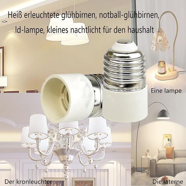 12 st E27 till E14 lampsockeladapter, E27 till E14-omvandlare, maxeffekt 200 W, maxspänning 250 V