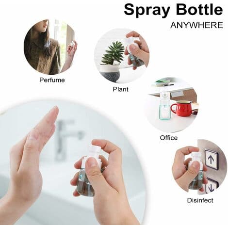 2-pack 30 ml sprayflaskor - påfyllningsbara - hållbara - vätskespruta - klar plast - för resesmink