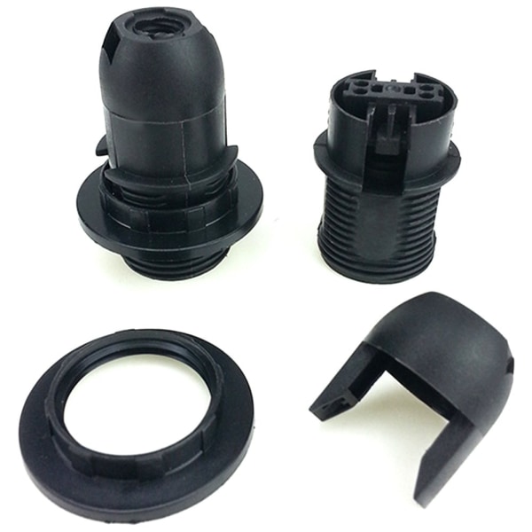 1 X E14 Lampfot, Skruvlamphållare, Vit Edison Skruv E14 Glödlampa Lampfot Hängeuttag Hem Sovrum（svart） black