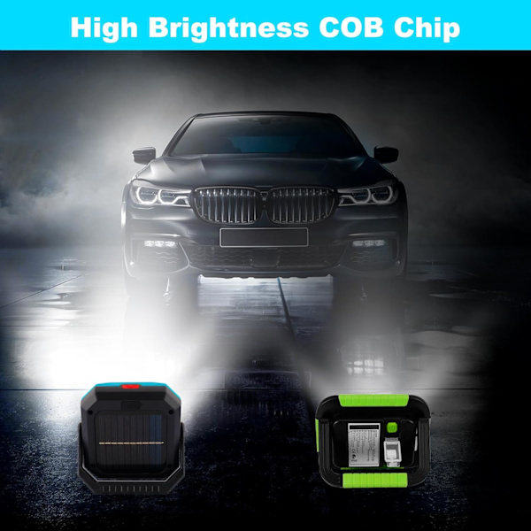 2-pack bärbara arbetslampor, LED-arbetslampor med 3 ljuslägen och 360° roterande fäste (blå)