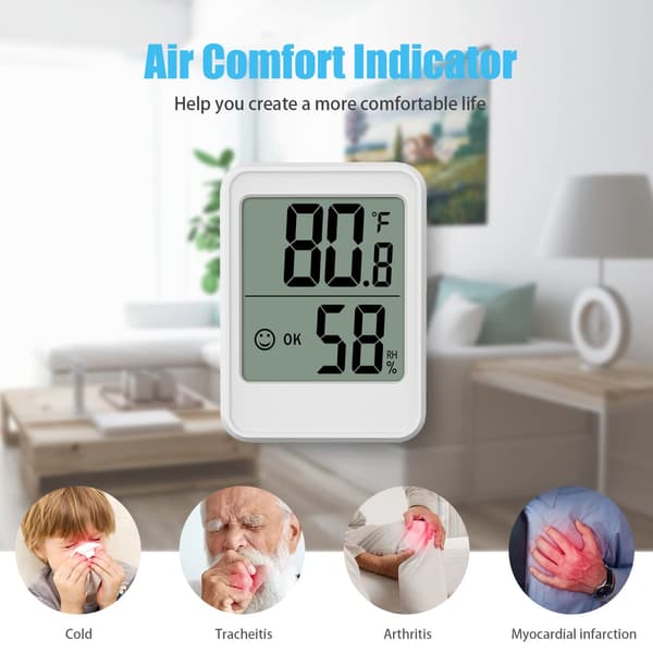 Digital hygrometer termometer inomhus termometer för hem med temperatur och luftfuktighet