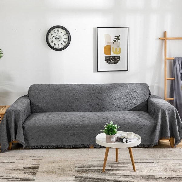 Överdimensionerad sofföverdragsfilt, sofföverdrag för kuddsoffa, extra stora möbeldekorationsöverdrag sofföverdrag sofföverdrag, grå grey