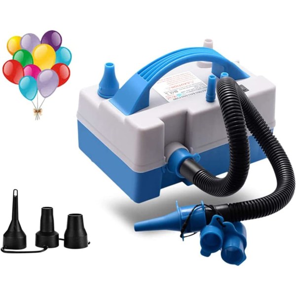 Elektrisk ballongpump, dubbelmunstycke ballongpump, snabb uppblåsning för ballonger, pool (AC220-240V 600W)