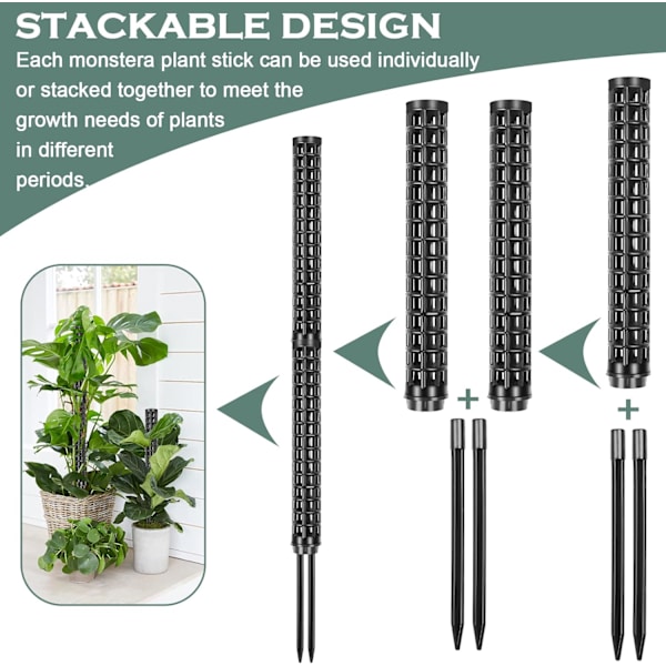 Monstera Monstera Spaljé, 6 st växtstöd i plast, mossstöd för Monstera, växtpinne, växtstöd