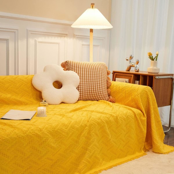 Överkast för soffa, överdimensionerat sofföverdrag för kuddsoffa, extra stort möbeldekorationsskydd, sofföverdrag, sofföverdrag, gult yellow
