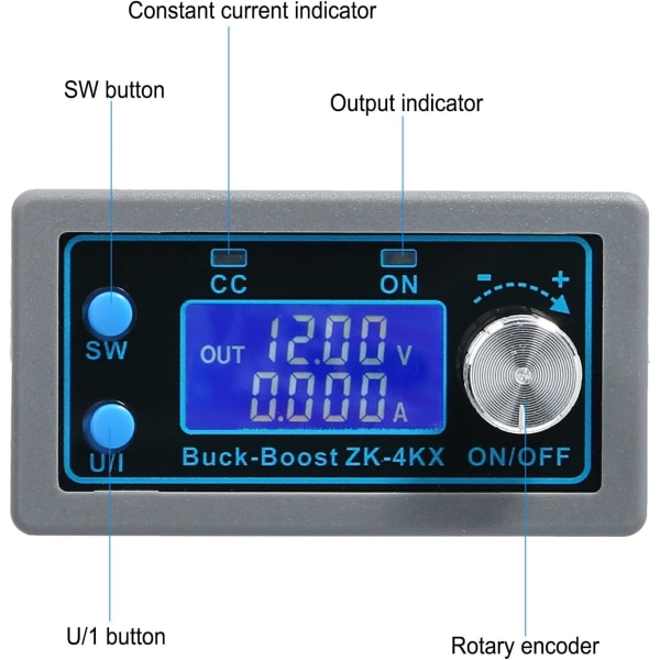 DC-DC Buck Boost-omvandlare, variabel spänningsregulator 0,5-30V Boost-strömförsörjningsmodul DC programmerbar justerbar