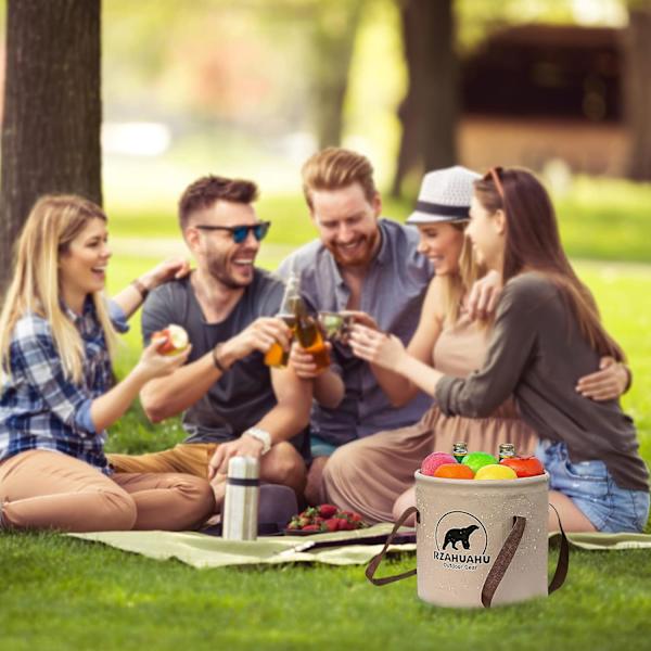 Hopfällbar hink Utomhusvikbar PVC-vattenhinkbassäng Vattenbehållare för campingvandring Biltvätt（18L） 18L