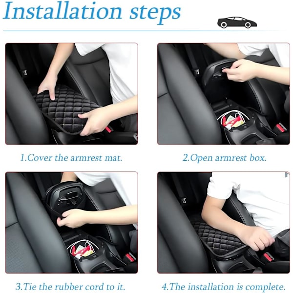 Bling Diamond Bil Armstödsöverdrag, Bling Diamond Bil Center Console Mat, Bilinredningsskydd Tillbehör, Universal Lastbil SUV, Svart black